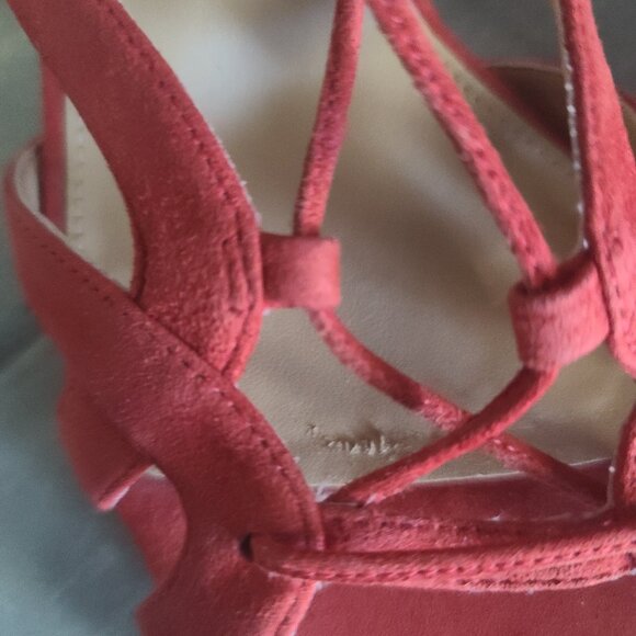 MICHAEL by Michael Kors Women's Size 7.5 Mirabel Red Suede Stiletto Heels Tassel - Picture 7 of 9